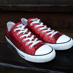 converse glitter red